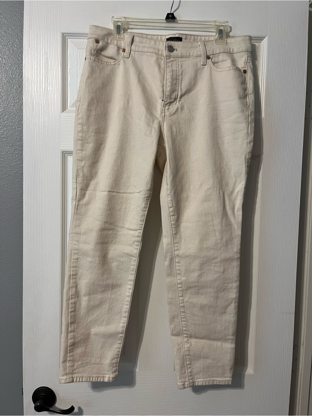 Talbots Cream Skinny Ankle Jeans